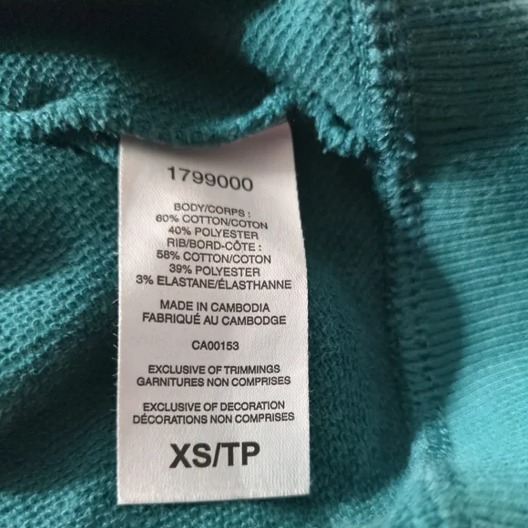 **4/$20** Champion Women's Relaxed Fit Teal 1/4 Zip Sweatshirt‎ Size XS - Picture 6 of 9